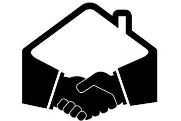 icône noire poignée de main illustrant une soumission pour votre prix de toiture